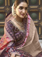 Cream Bhagalpuri Silk Saree